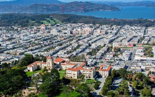 aerial view of the University of San Fransisco
